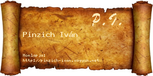 Pinzich Iván névjegykártya